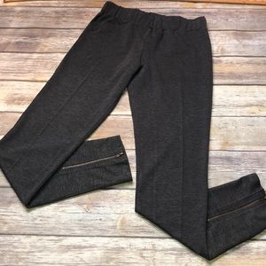 COLOR THREAD~Ankle Zip Front Pleat Ankle Pants~L